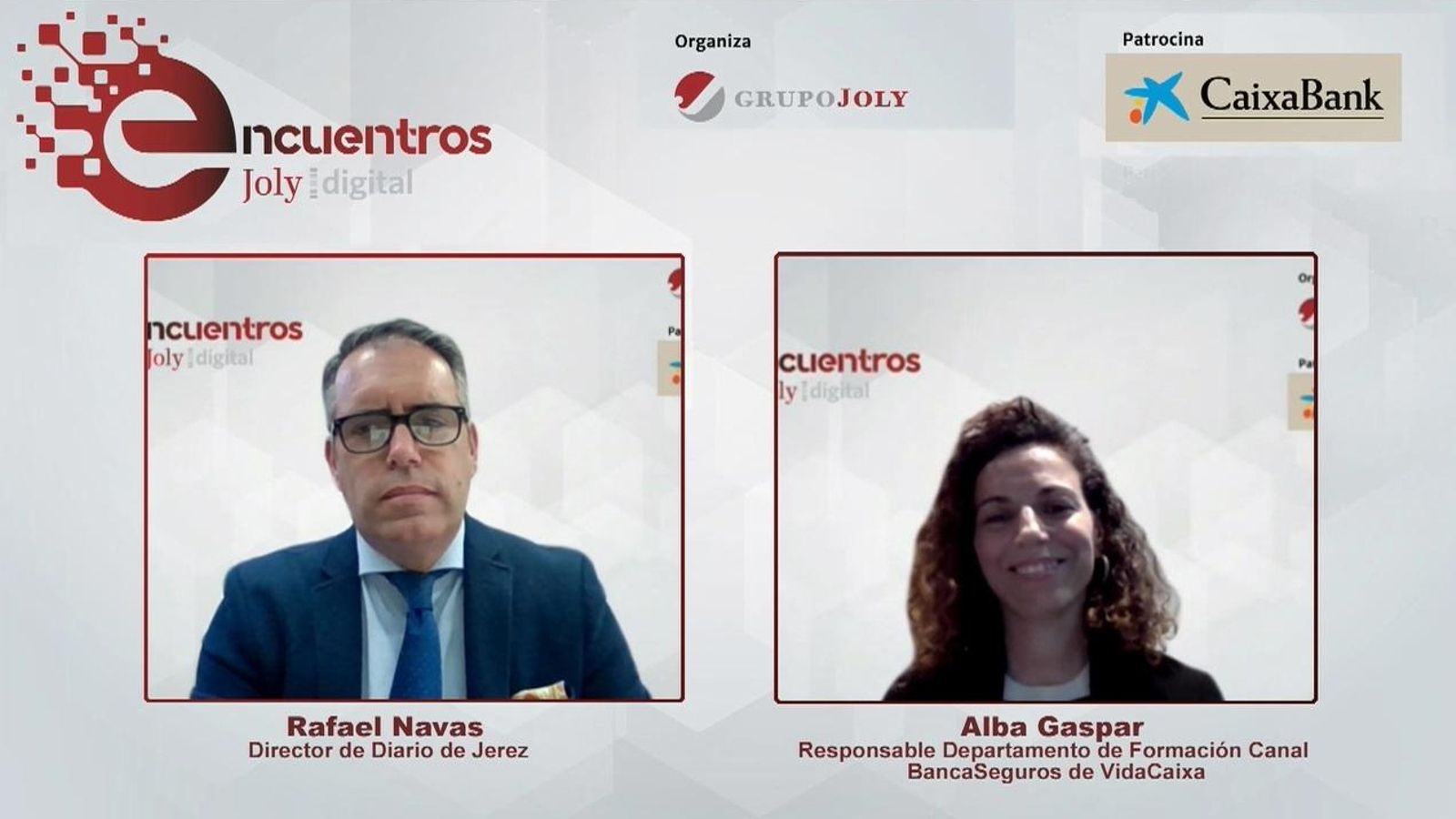 Imagen del encuentro digital con Rafael Navas y Alba Gaspar.