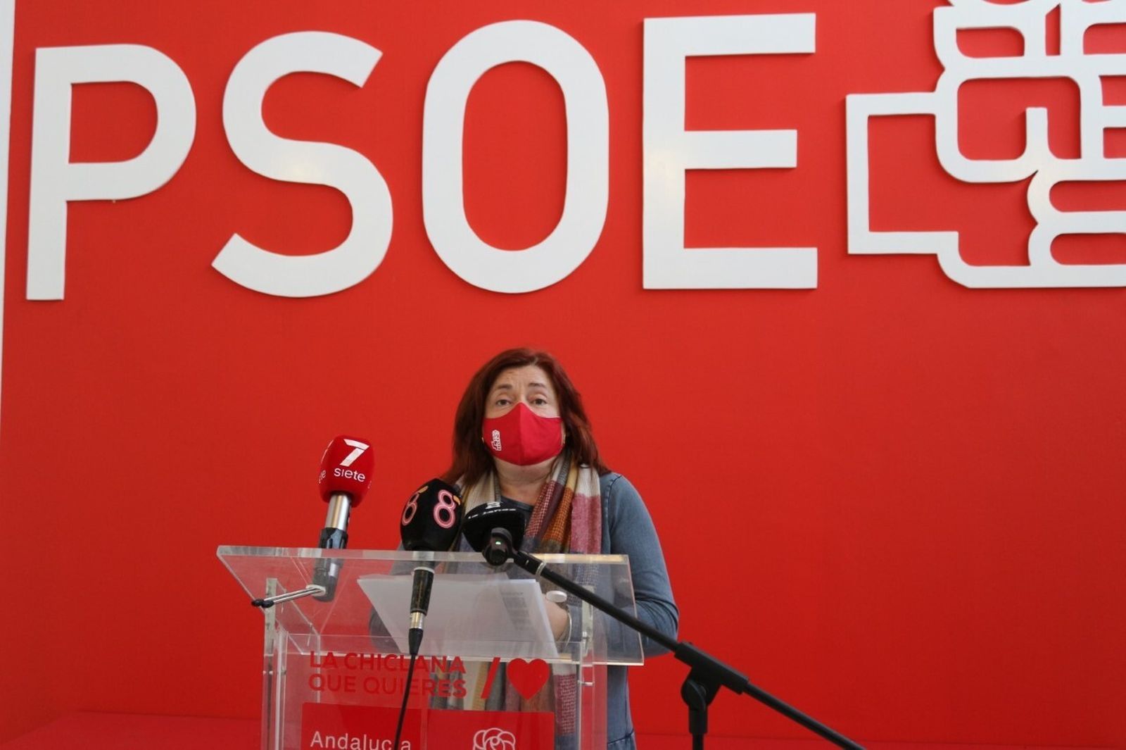 Cándida Verdier en la sede socialista de la Casa del Pueblo.