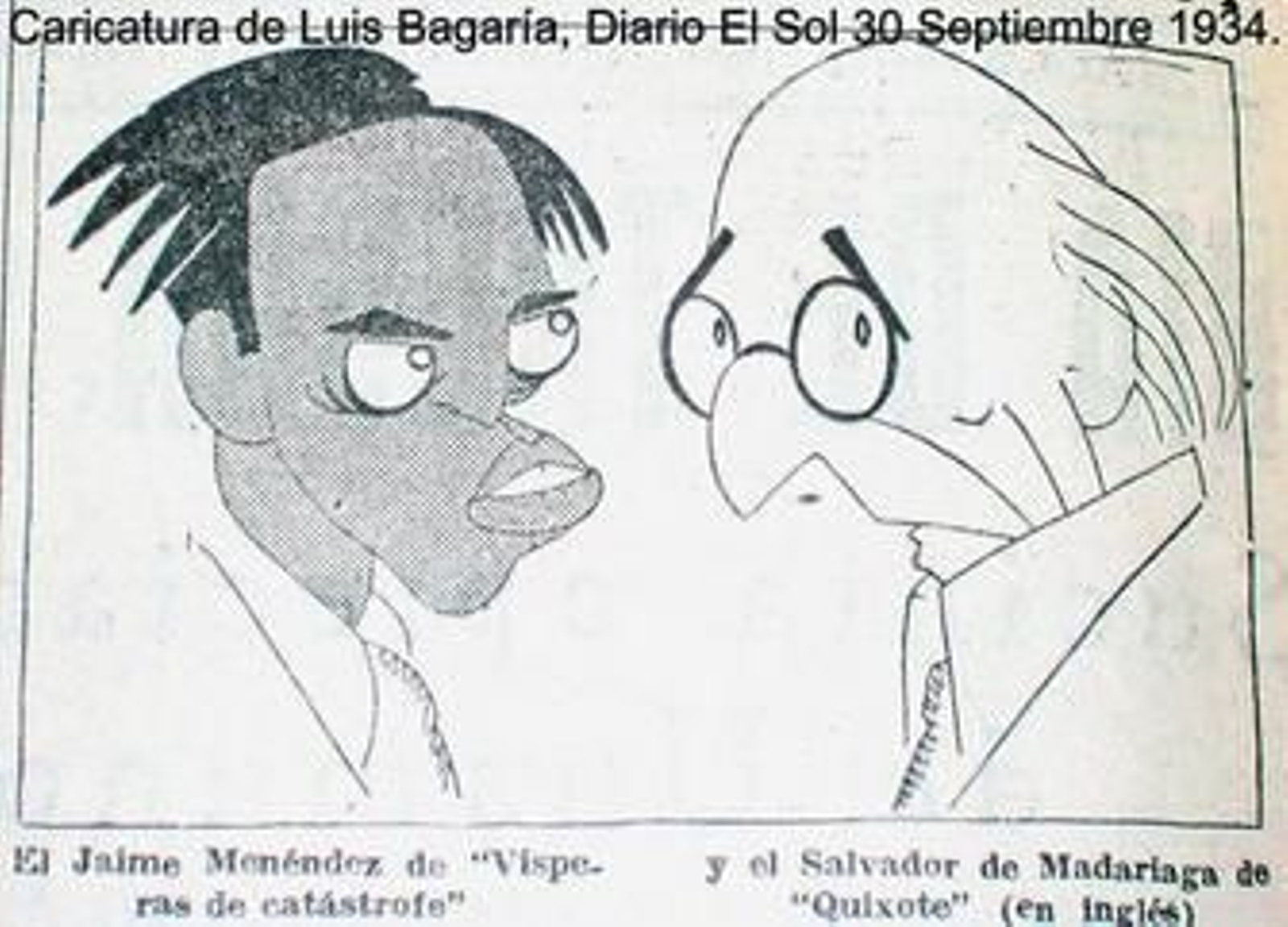 Caricatura del diario 'El Sol'. 30 de septiembre de 1934.