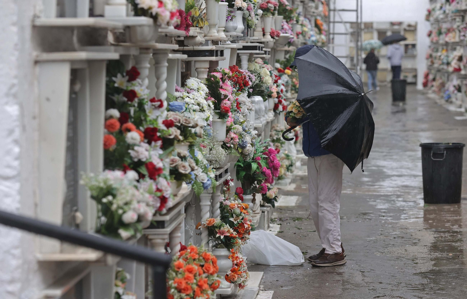 Fotos de los preparativos para Tosantos en el cementerio de Algeciras