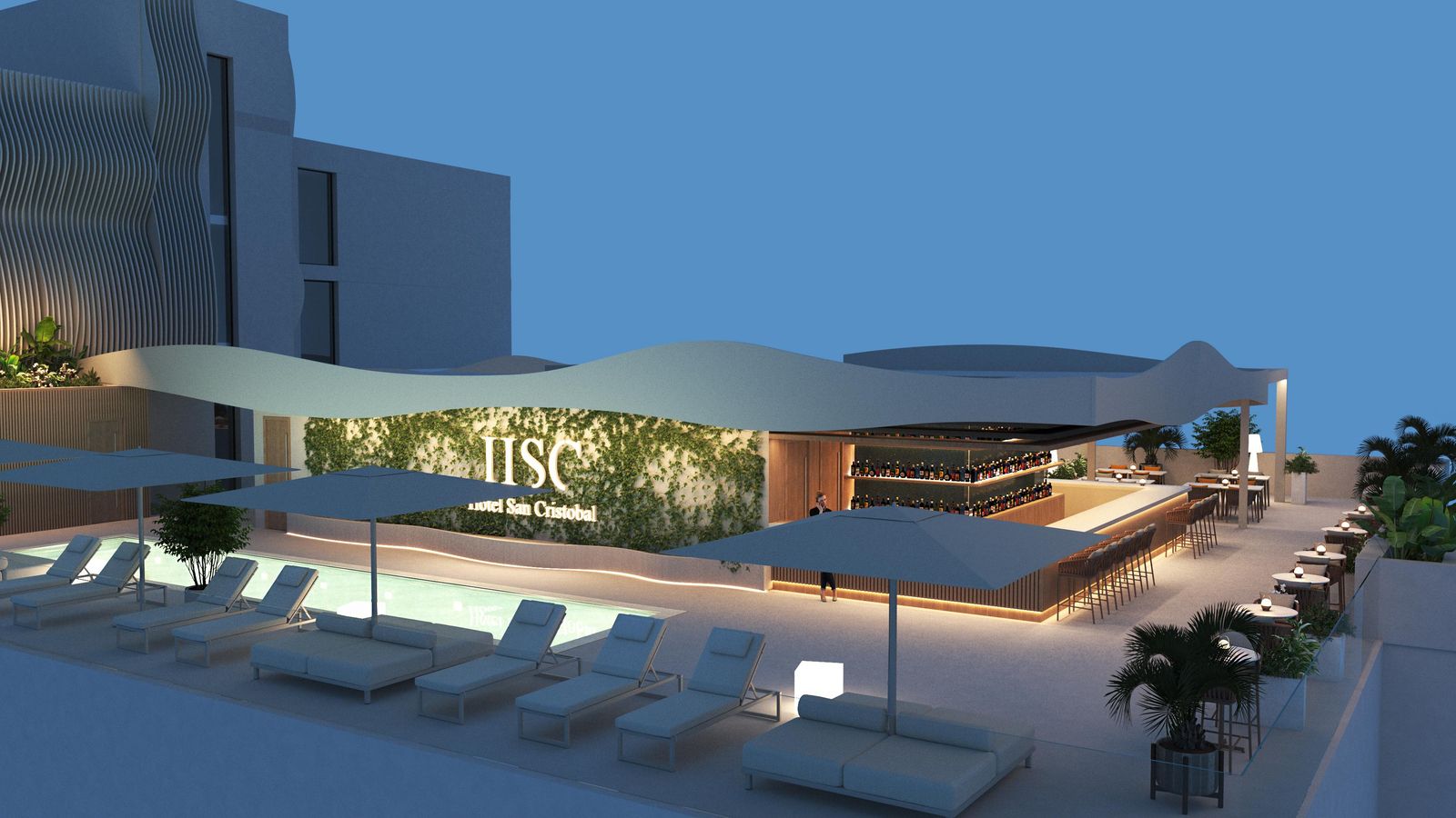 Infografía del rooftop que contempla el proyecto de reforma del hotel San Cristóbal.