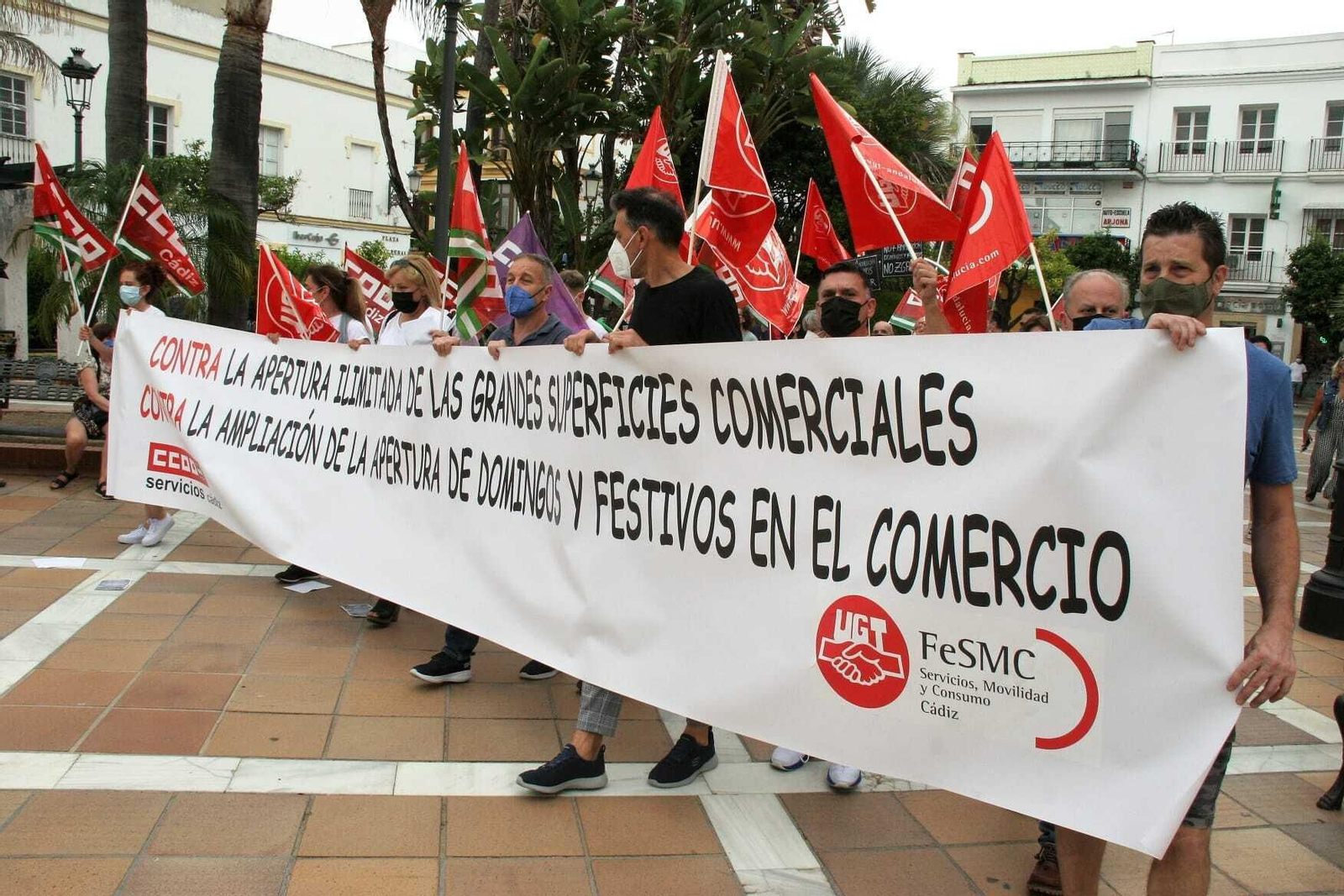 La manifestación de protesta convocada en junio en la Plaza de Isaac Peral.