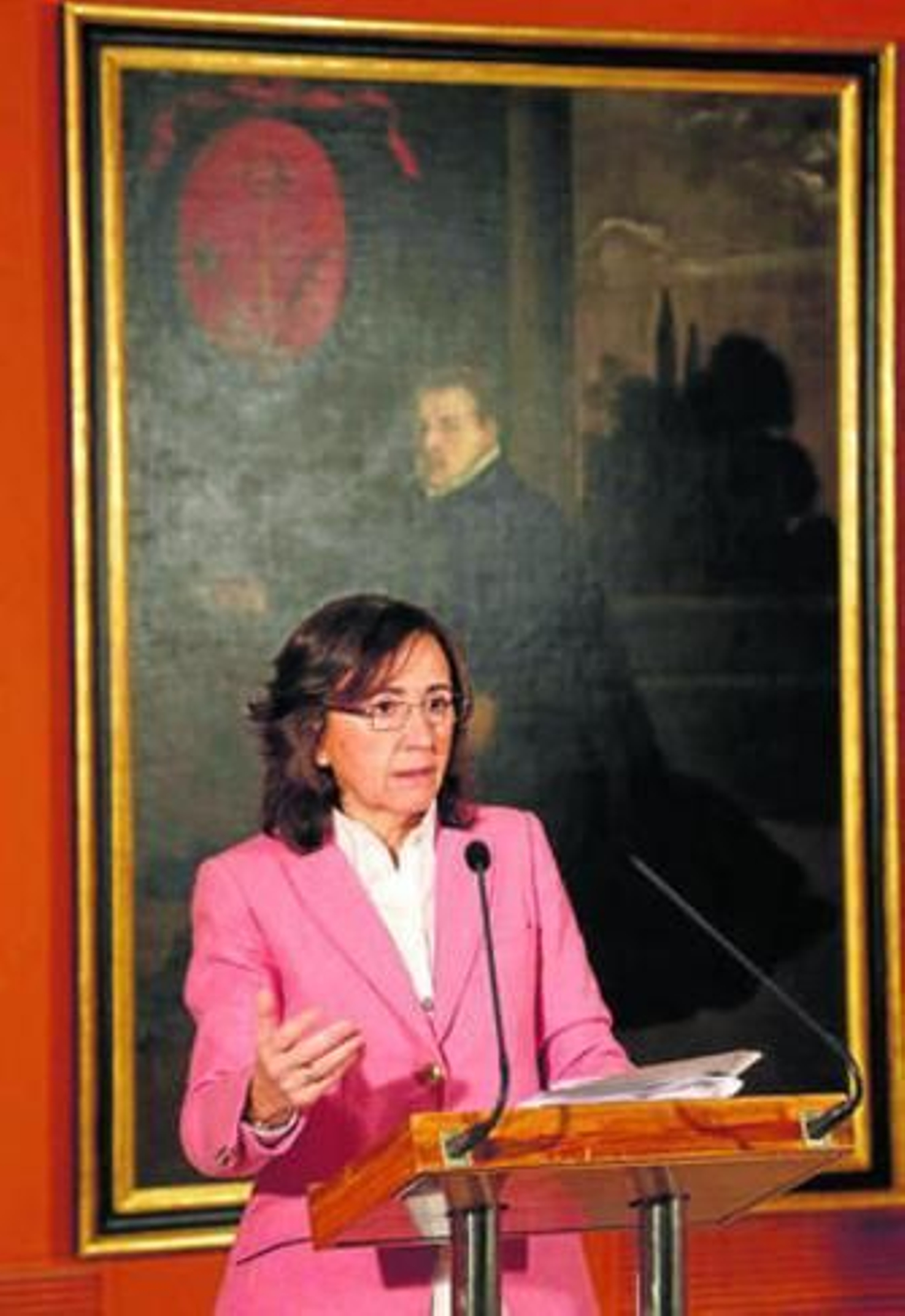 La consejera de Cultura, Rosa Aguilar, ayer en el Bellas Artes.