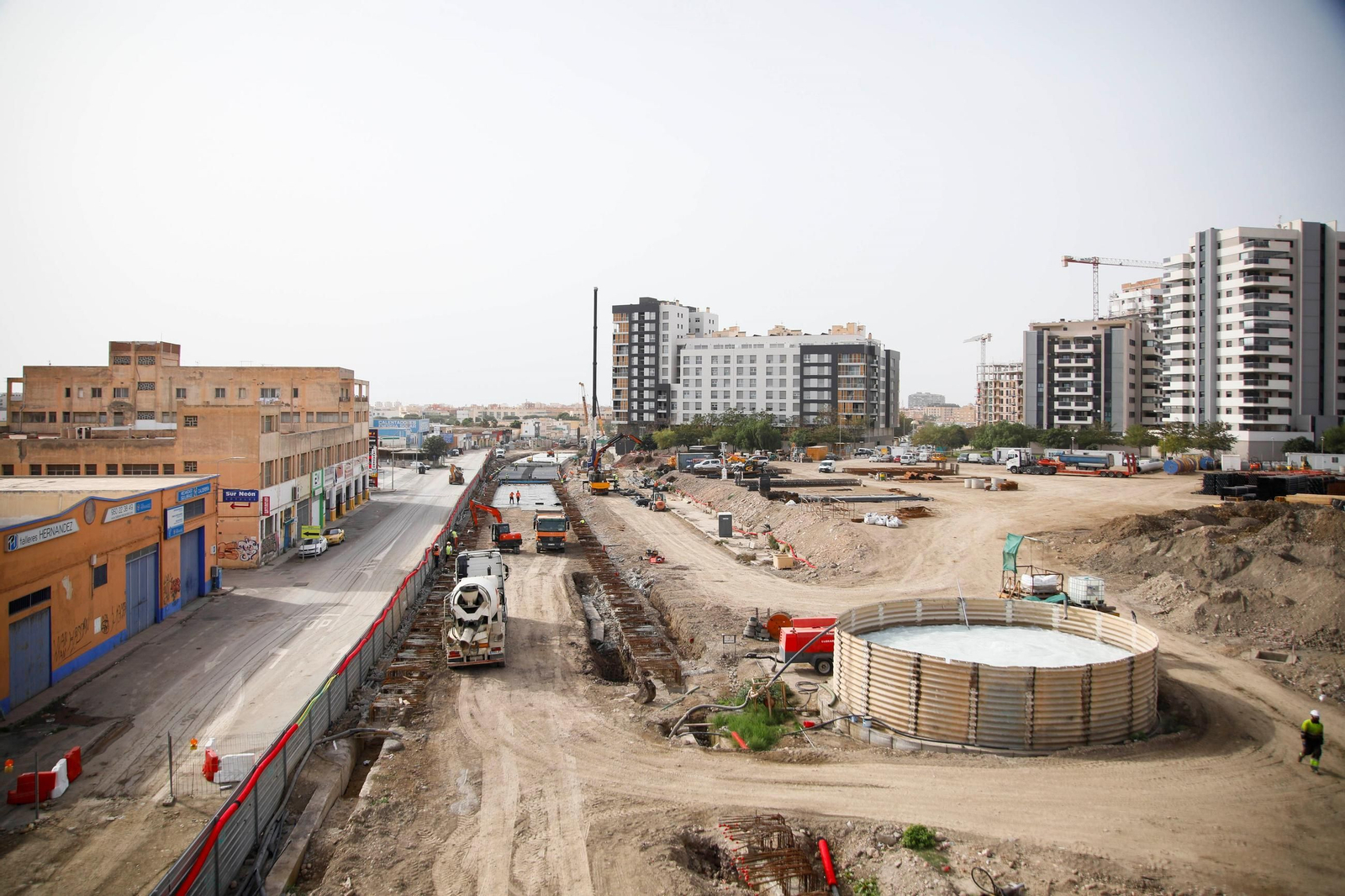 Obras del soterramiento de las vías del tren