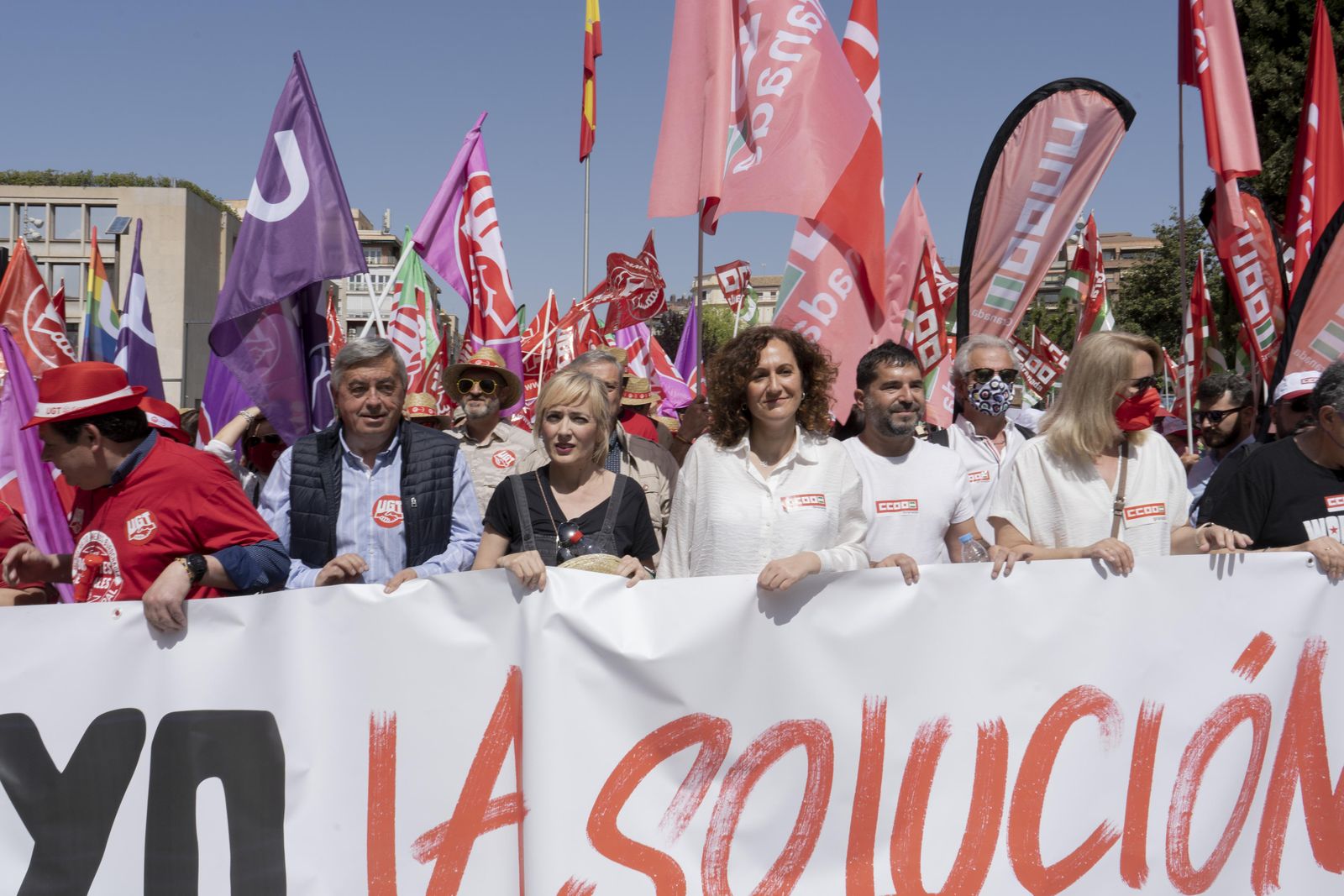 La manifestación por el Día Internacional del Trabajo de Granada, en imágenes