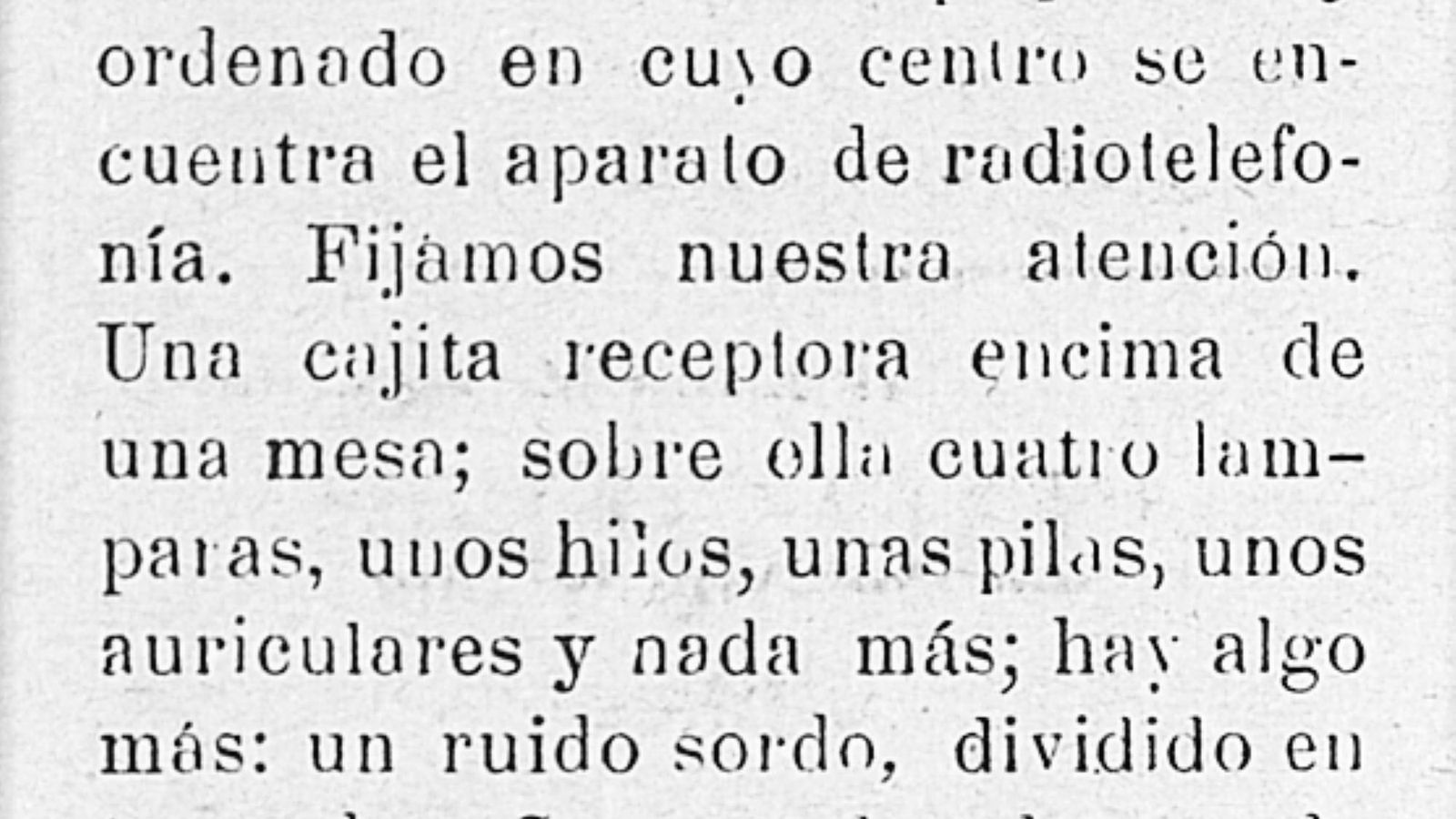 Extracto crónica del practicante Rubio como radioyente.