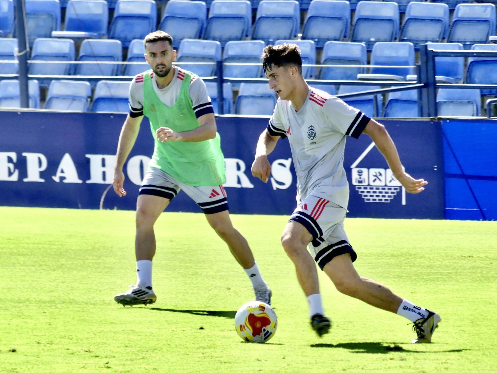 Alberto López y Pablo Évora en un entrenamiento de esta semana.