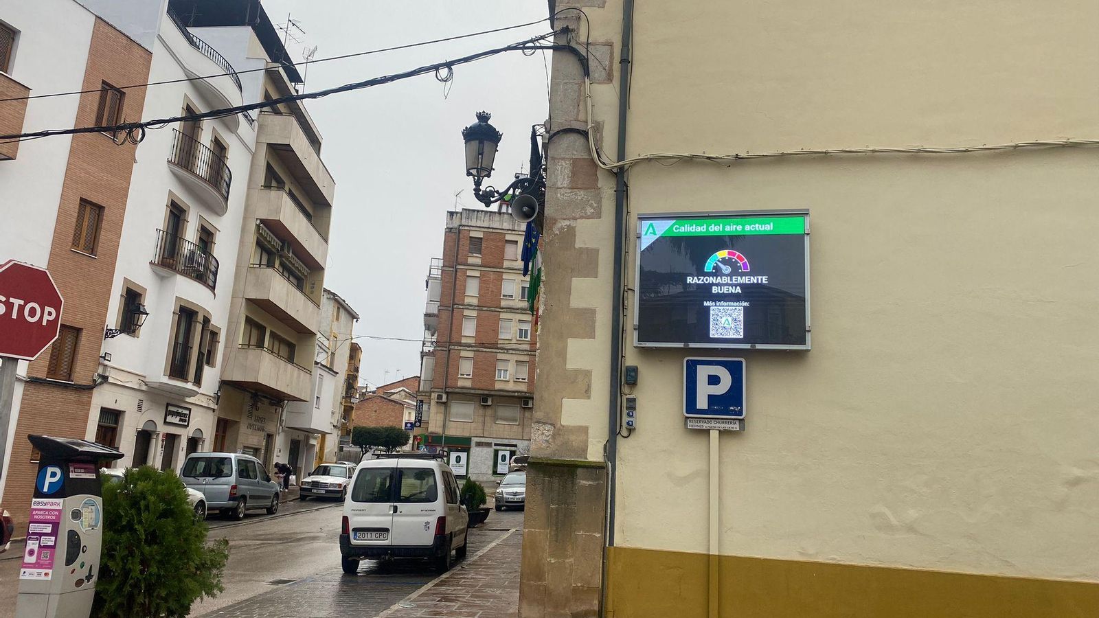 Medidor de calidad del aire de Villanueva del Azobispo a 11 de febrero de 2024.