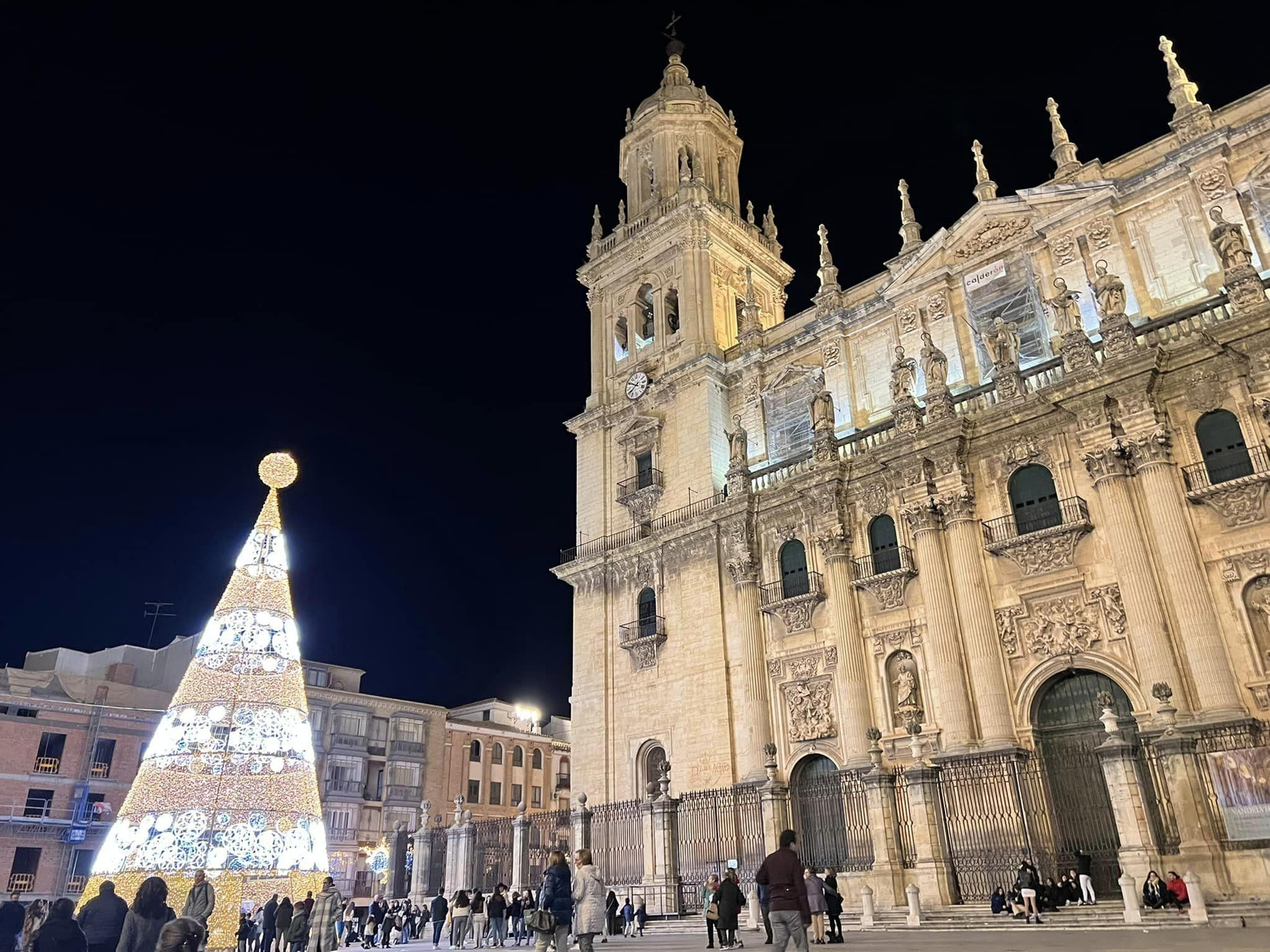 Árbol de Navidad junto a la Catedral de la Asunción.