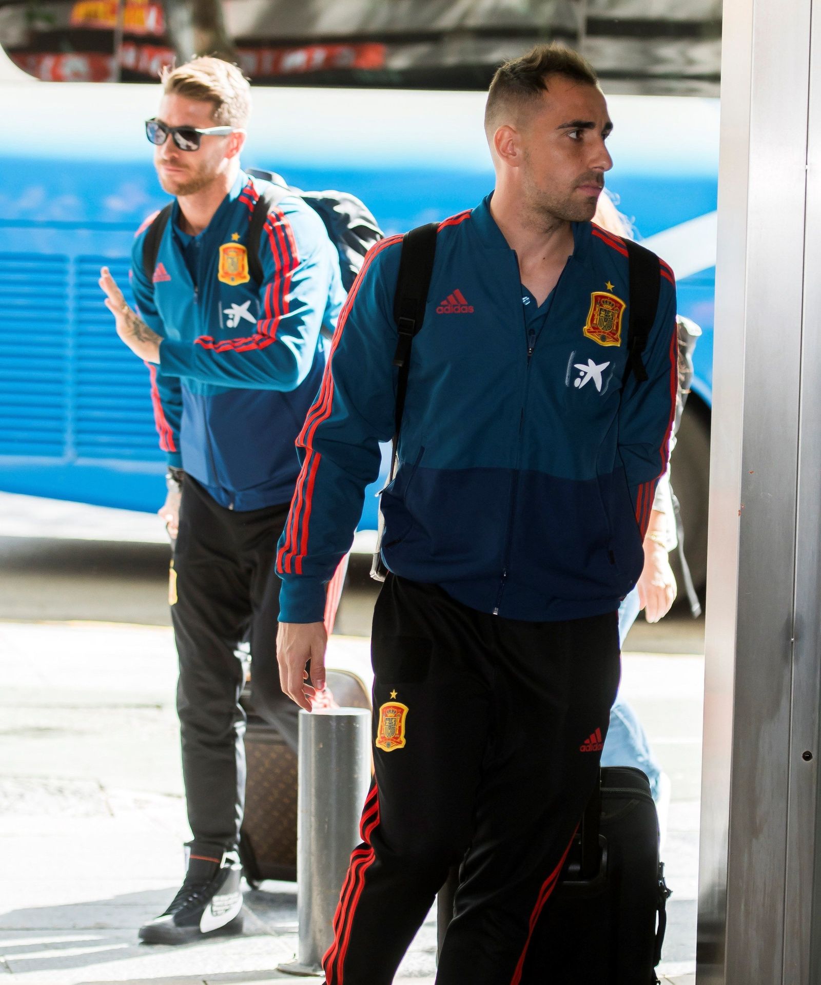 Imágenes de la llegada de la selección española a Sevilla