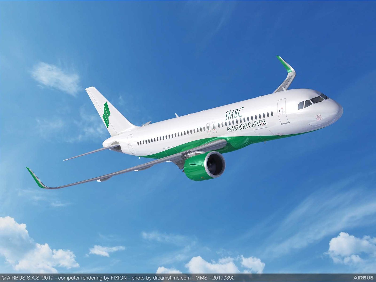 Un A320neo con los colores de SMBC.