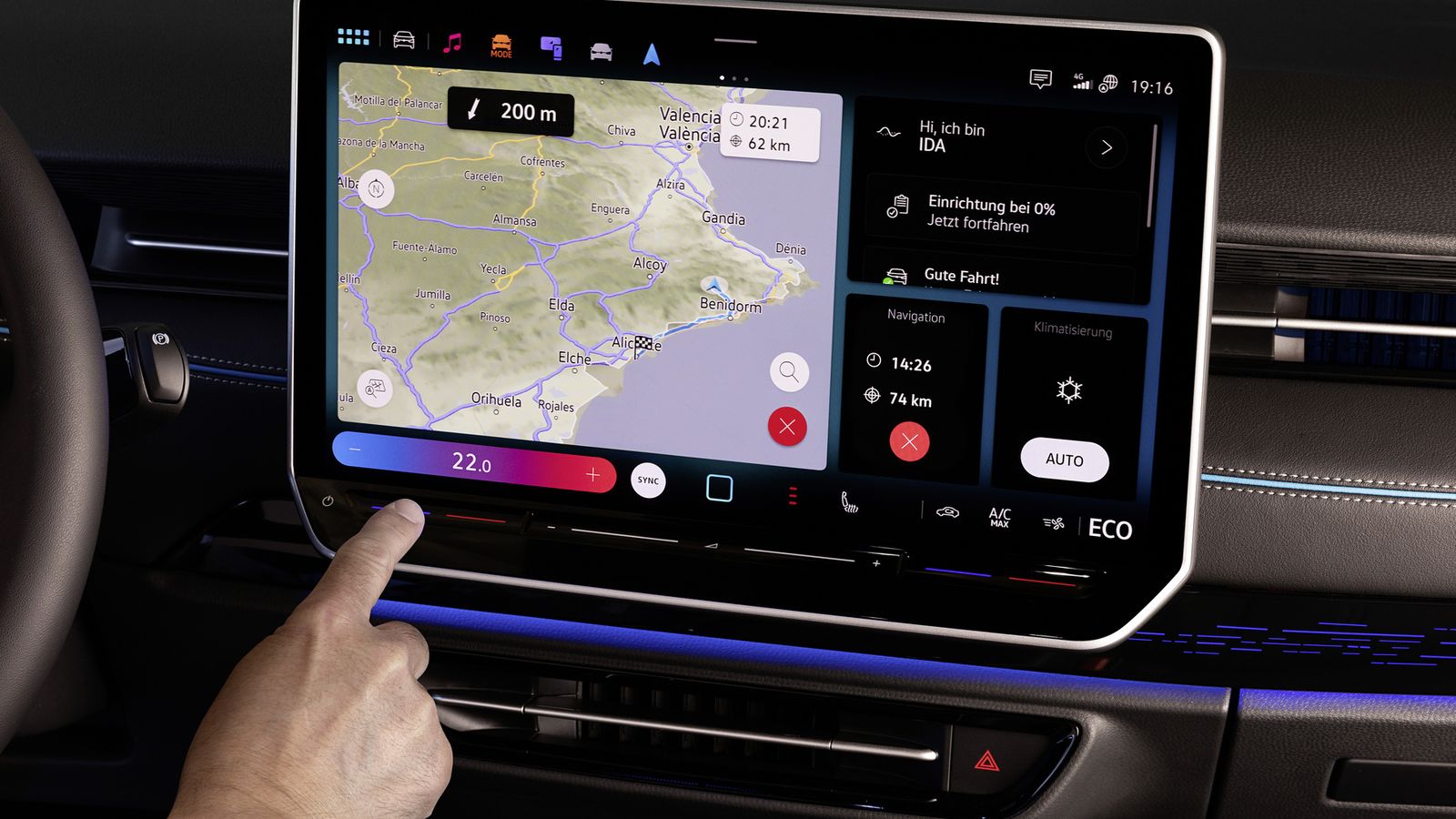 La pantalla central del sistema de infoentretenimiento, con el software MIB4, será como la estrenada en el ID.7.