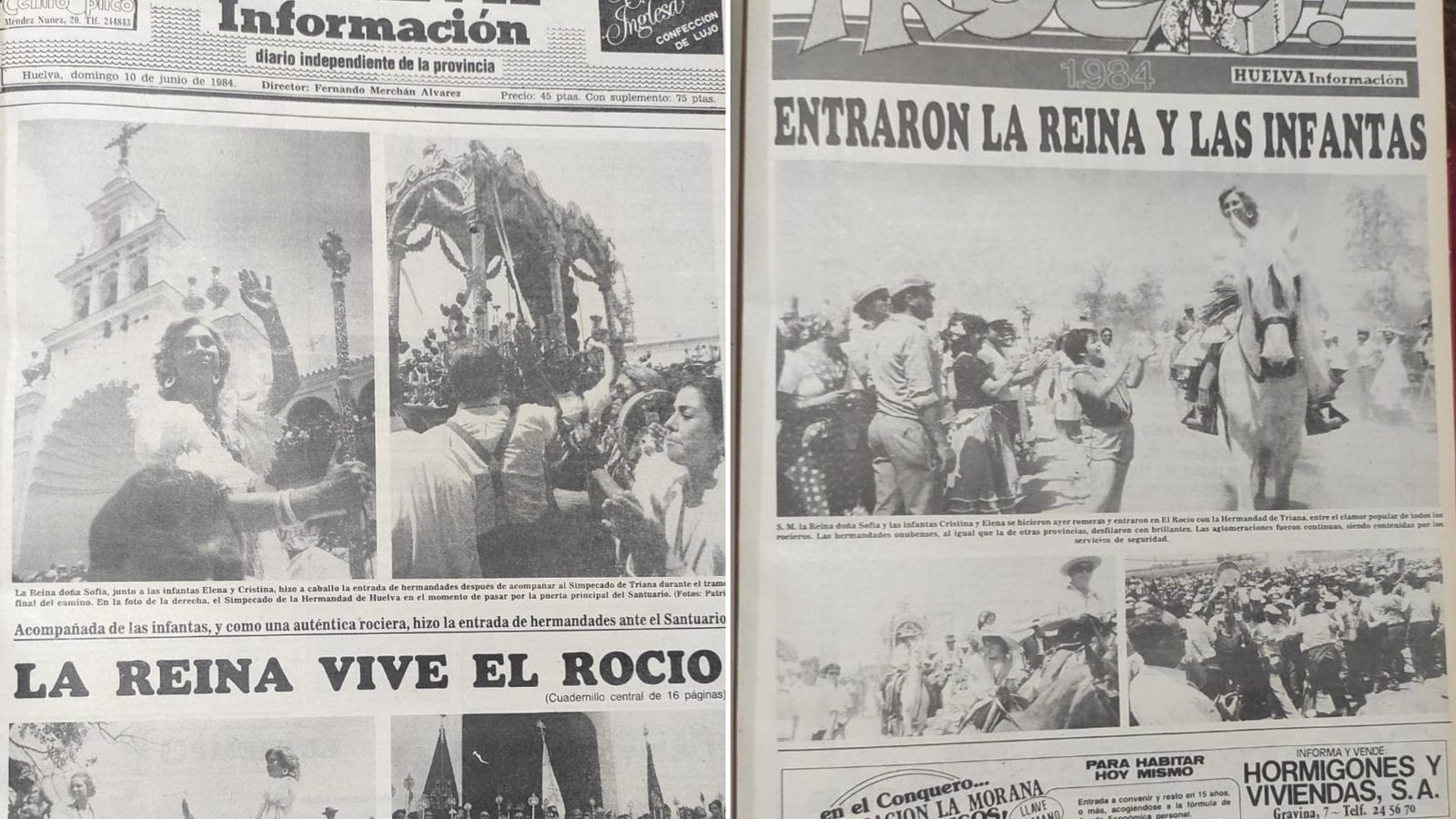 Visita de la reina Sofía y las infantas al Rocío en 1984