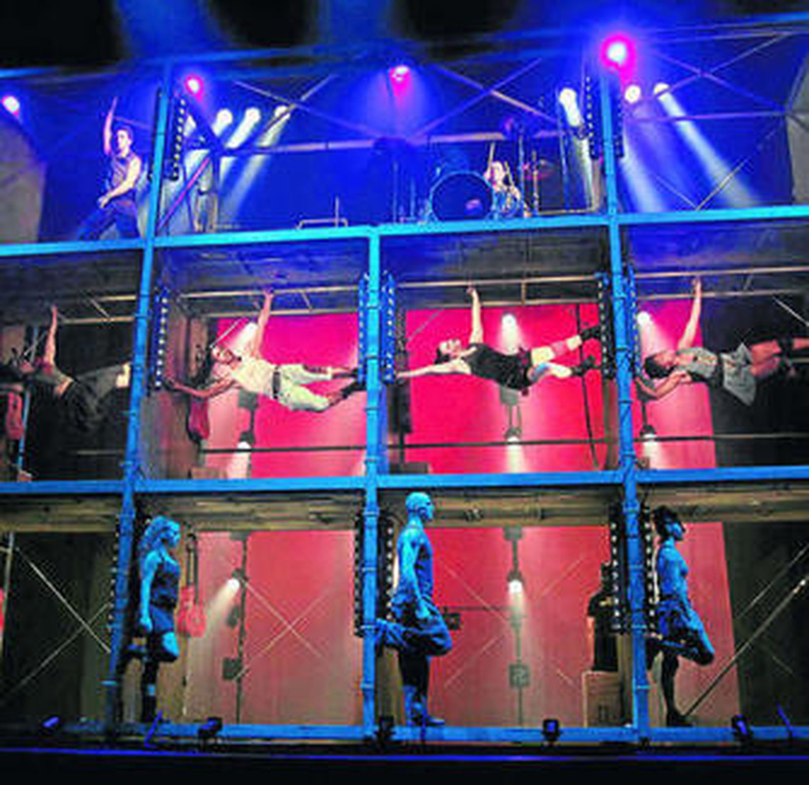 Mayumana en 2009 durante su última actuación en el Cervantes.