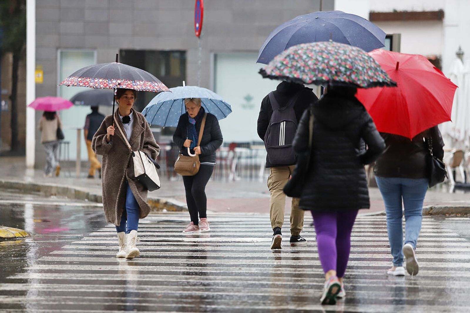 La mañana de lluvia en Huelva.