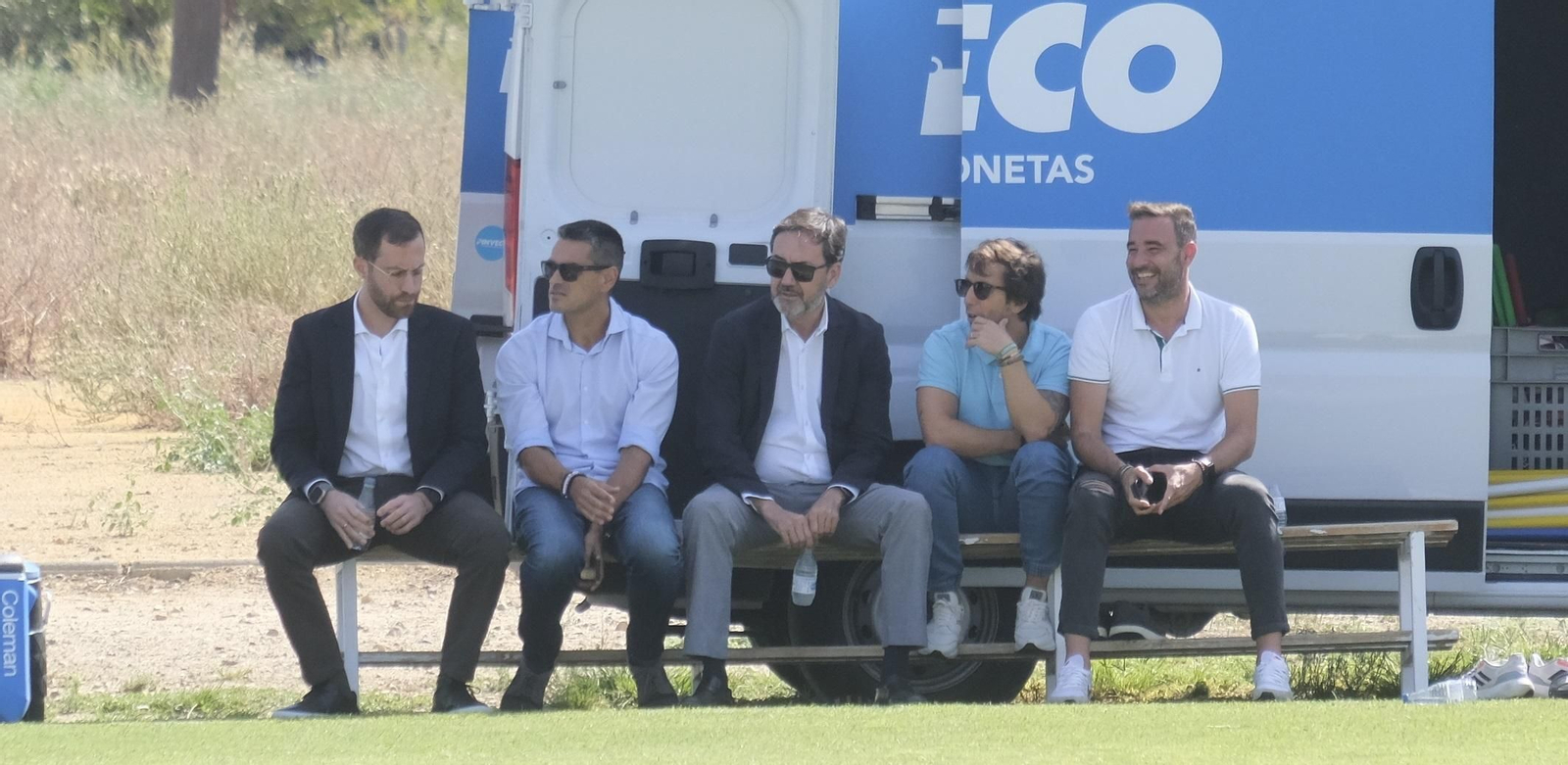 Monterrubio, presente en el entrenamiento de este miércoles en la Ciudad Deportiva.