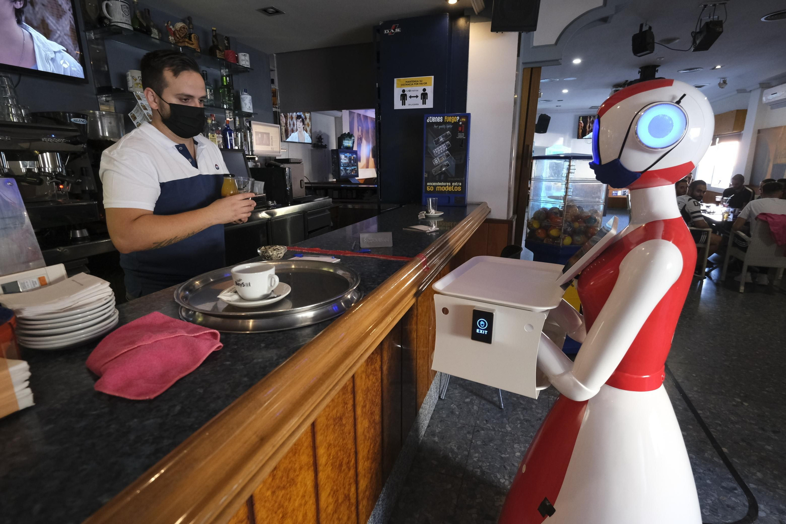 Fotogalería de Herbelita, la robot camarera de El Alquián.