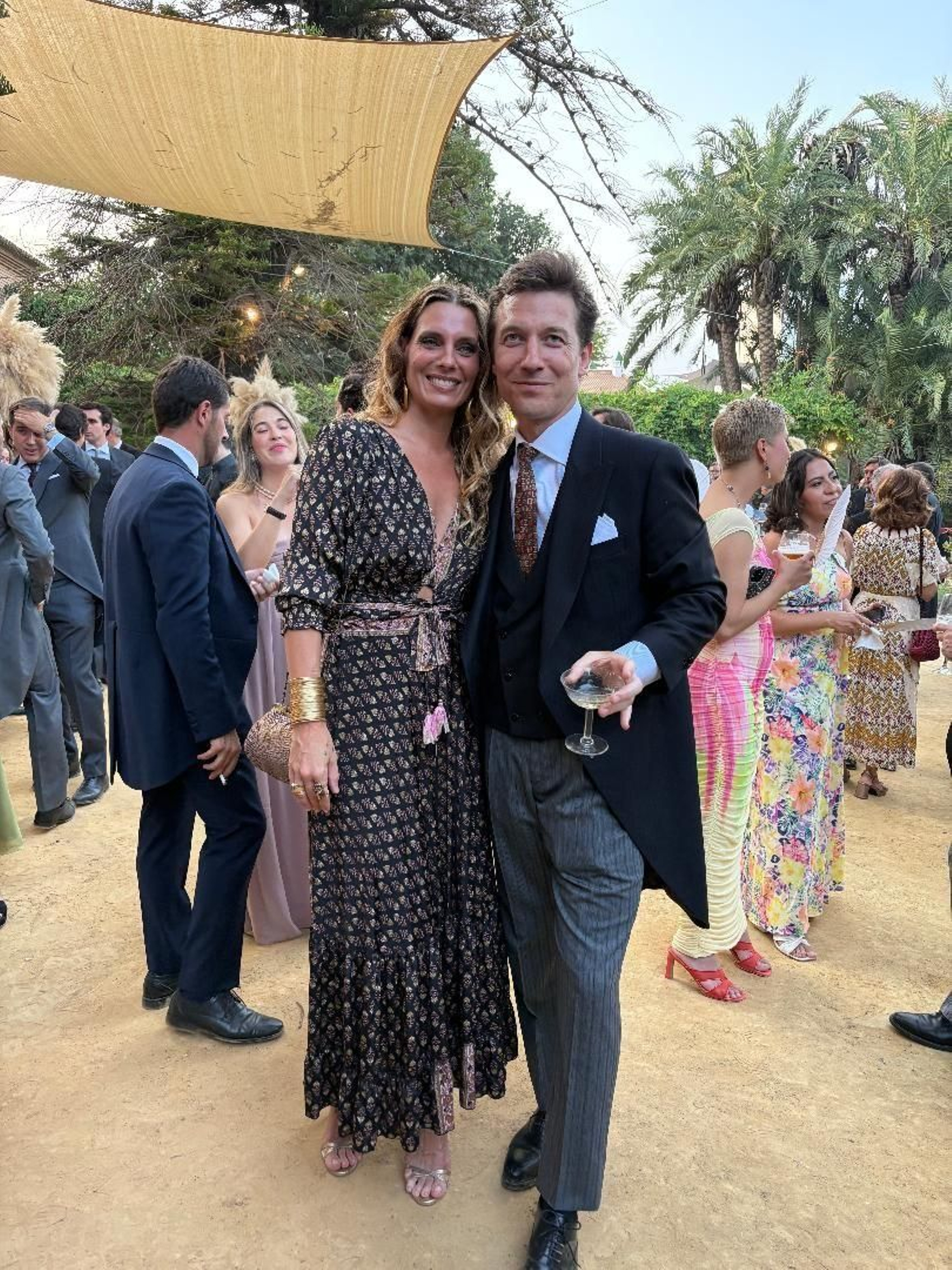 Alejandra Osborne con Lorenzo Moinet, durante la celebración en el Palacio 7 balcones.