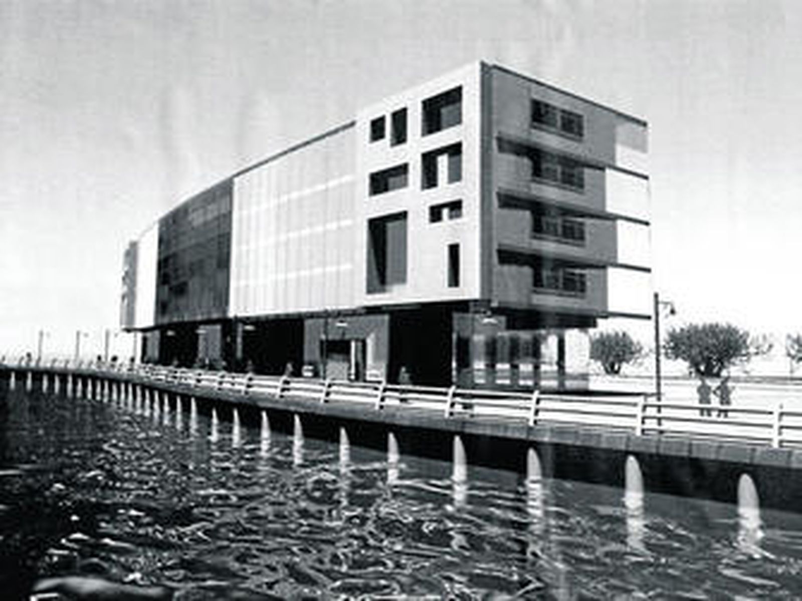 Imagen virtual sobre las viviendas sobre palafitos proyectadas por el Ayuntamiento en Cortadura