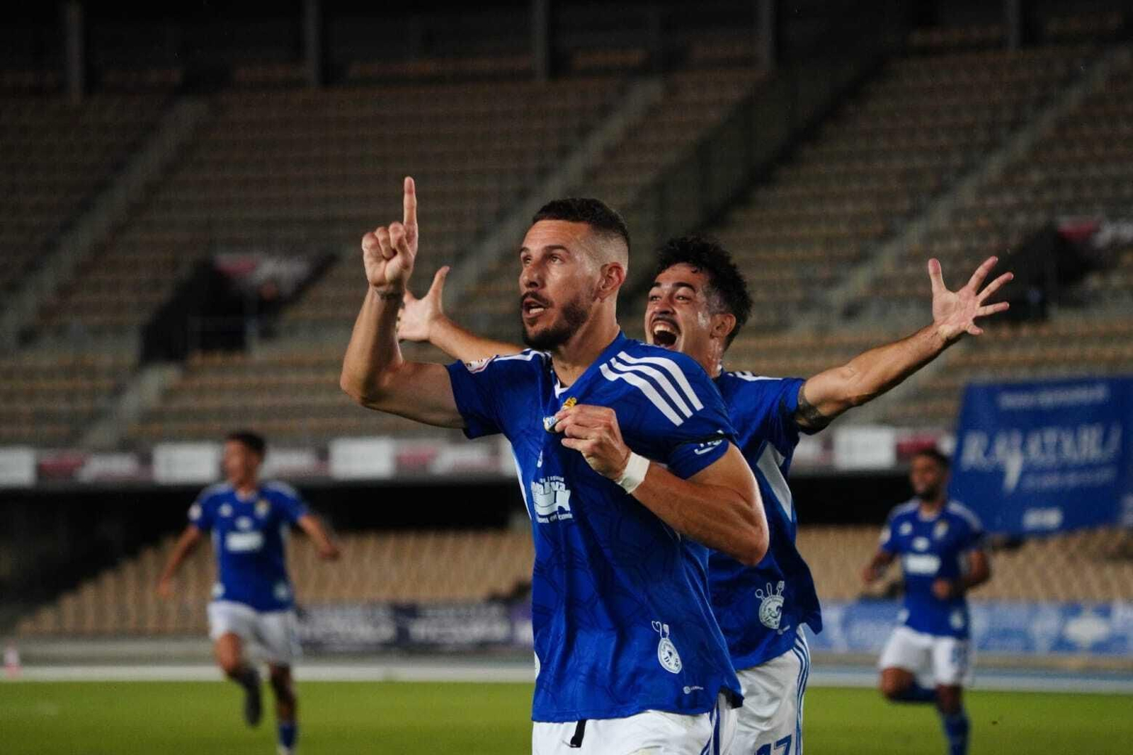 Álvaro Rey, tras marcar un gol en Chapín esta temporada.