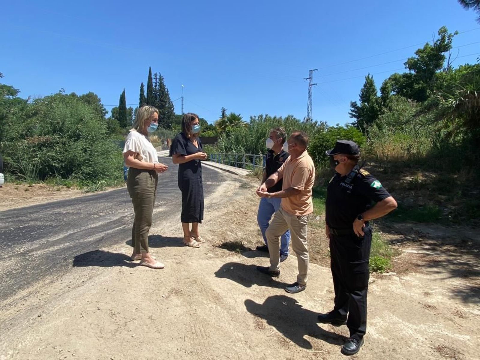 Visita de los responsables municipales a los trabajos.