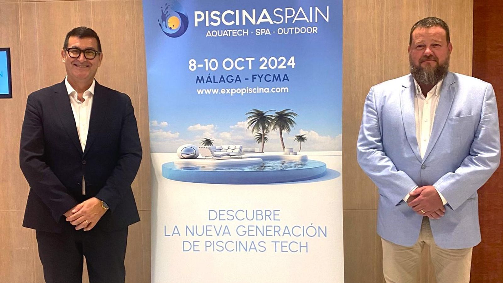 José Jonás y Pere Giribets en la presentación oficial de PiscinaSpain