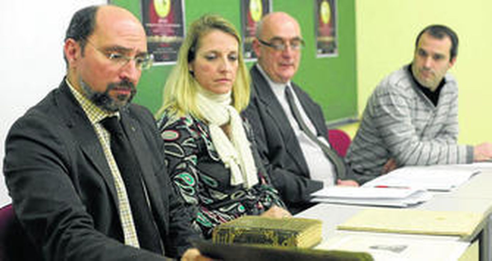 De izquierda a derecha, Ángel Guisado, Lylian del Toro, Javier Anso y José Ramón Puya, ayer en la presentación de la obra.