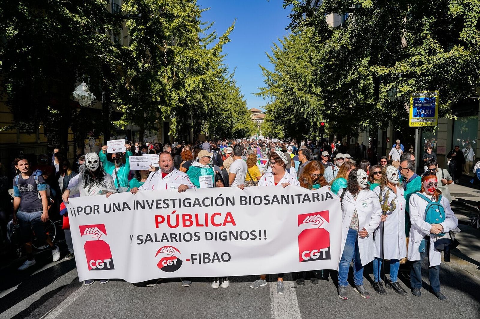 Así ha sido la manifestación en defensa de la sanidad pública en Granada