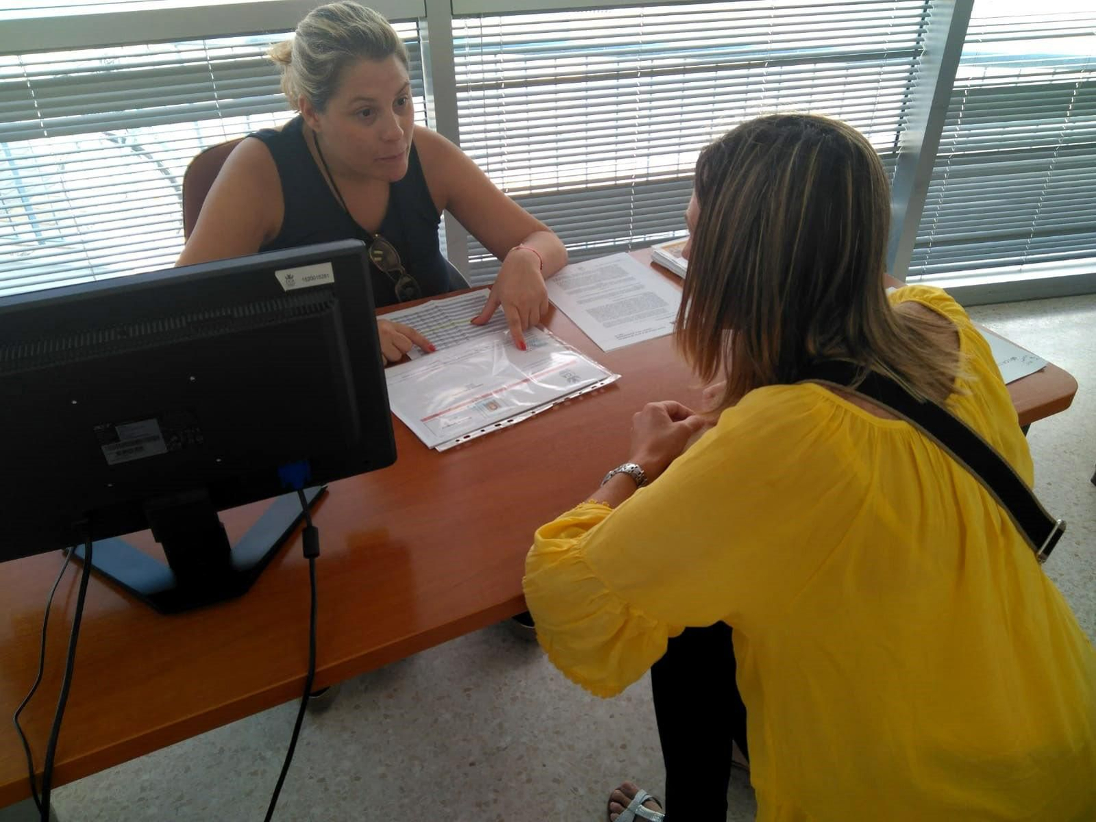 Una imagen de la oficina habilitada por la UCA en el Campus de Jerez para las preinscripciones.