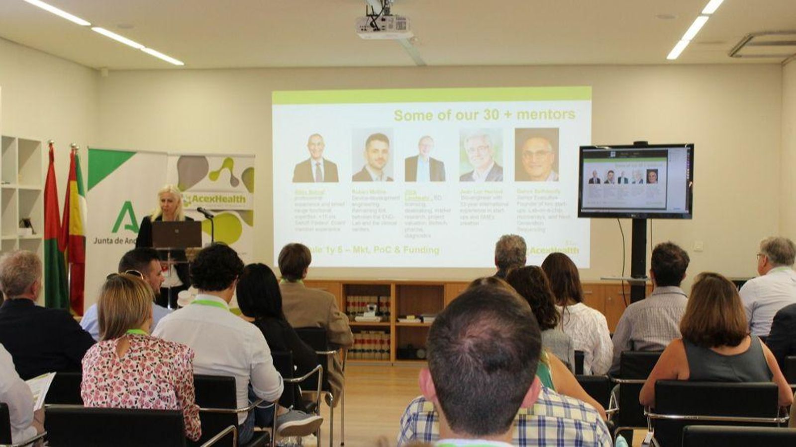 Presentación de proyectos ante inversores durante la tercera edición del AcexHealth Project Day