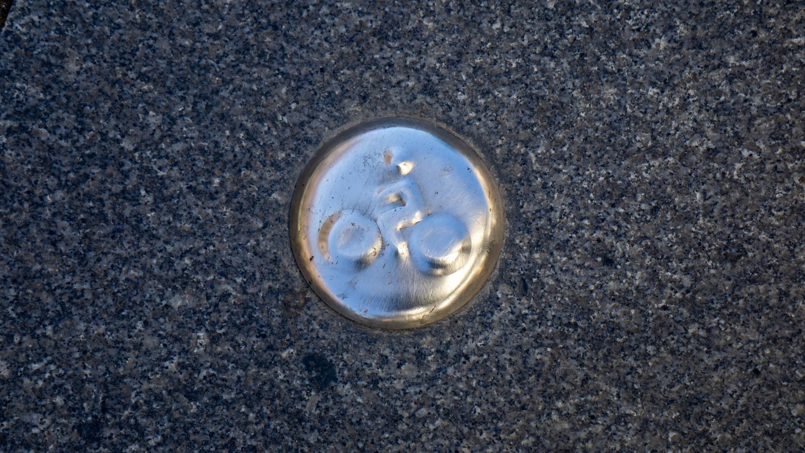 Chicheta con el logo ciclista que delimita el carril compartido de bicis y peatones por la Avenida