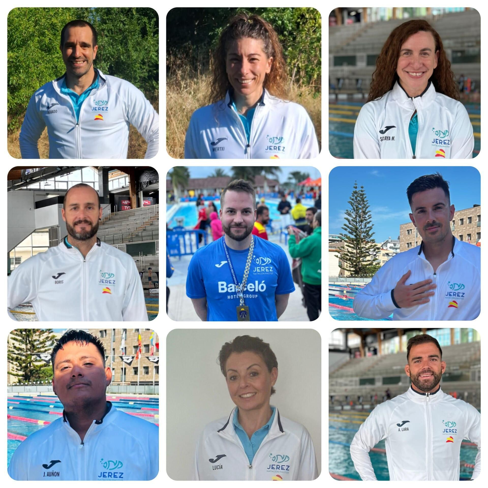 Los nueve nadadores del Jerez Máster que viajan al Mundial de Singapur. Los nueve nadadores del Jerez Máster que viajan al Mundial de Singapur.