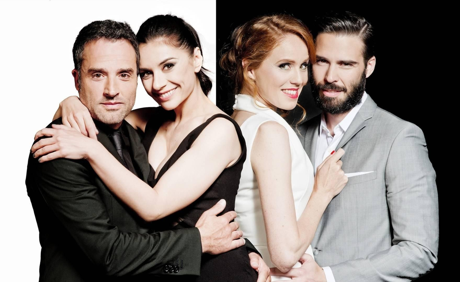 Los cuatro actores que protagonizan la comedia.