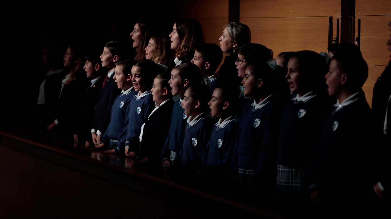 El coro de niños del colegio San Francisco Solano de Sevilla.