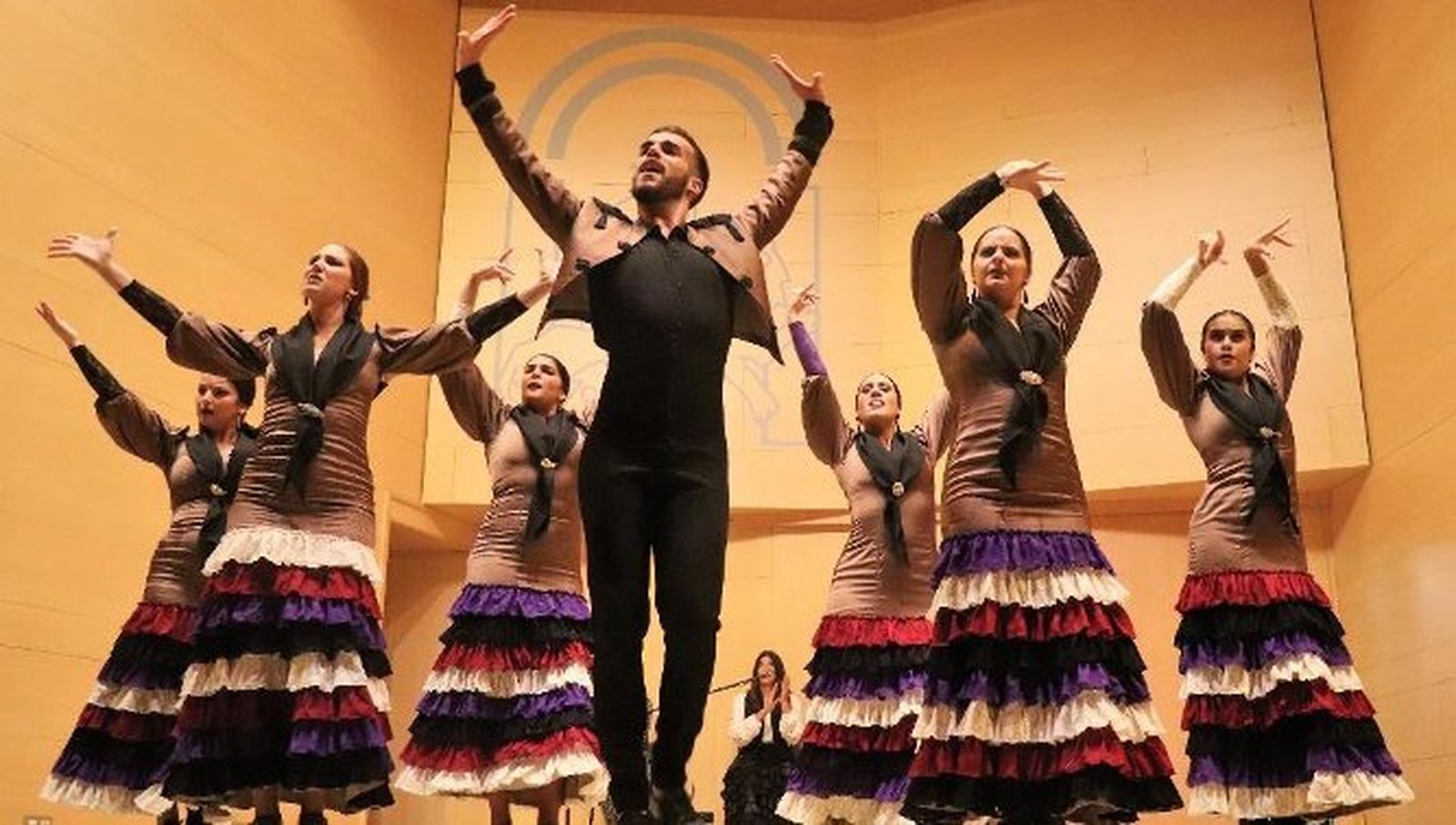 Uno de los grupos durante su actuación en la VI Jornada de Encuentros de Música y Danza, en el Auditorio de la Casa de las Artes de Cádiz.