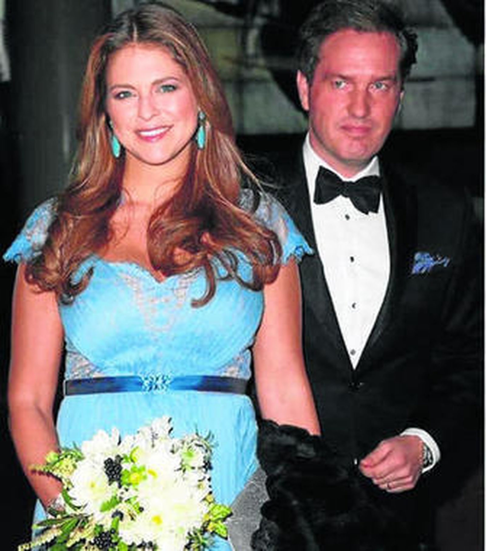 La princesa Magdalena y su marido, a su llegada a la gala.