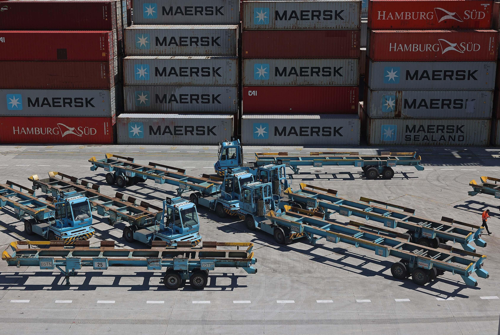 Imágenes de la protesta de la estiba por el sistema ETS en el puerto de Algeciras