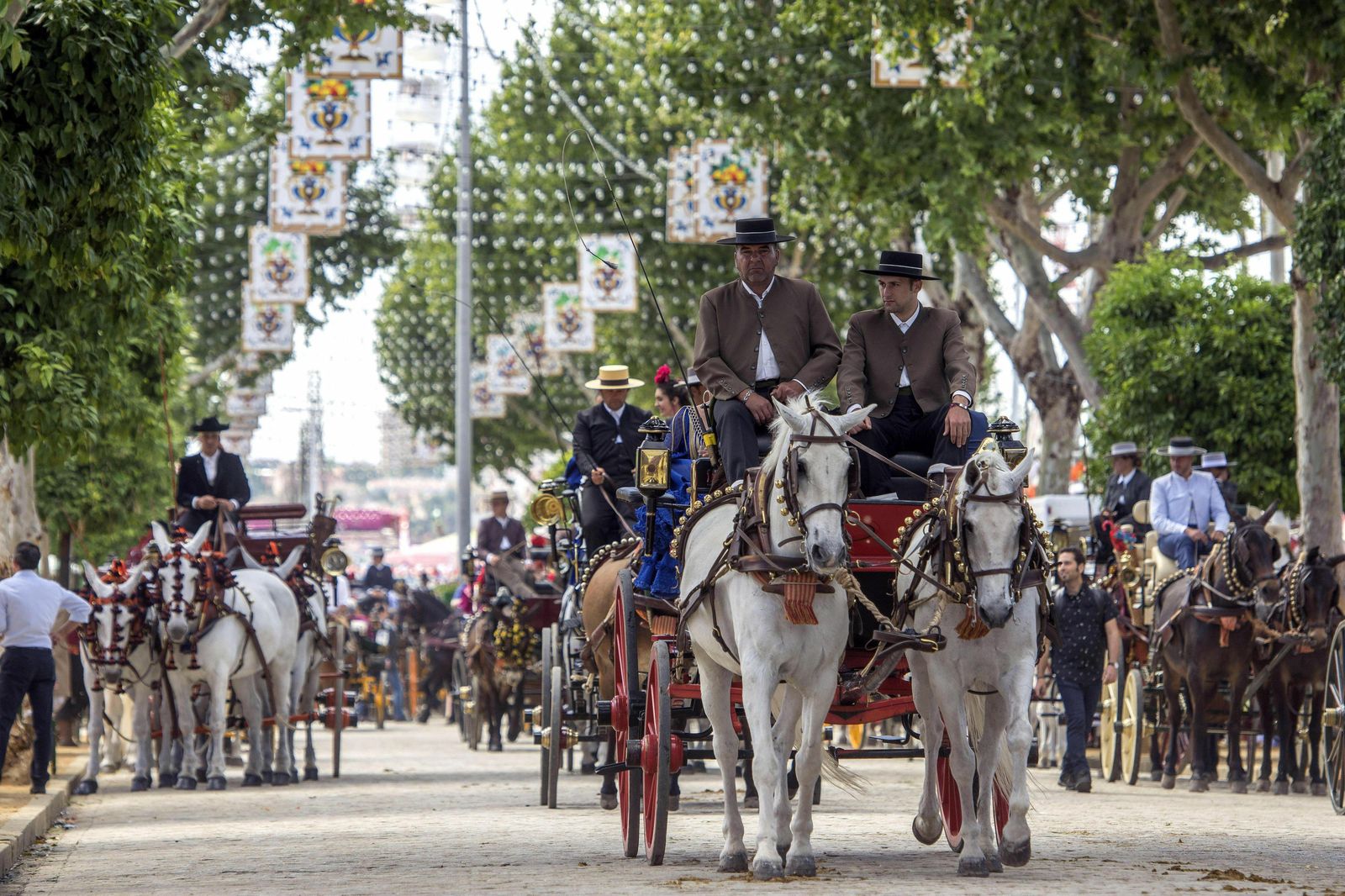 Coches de caballo en la Feria de Abril