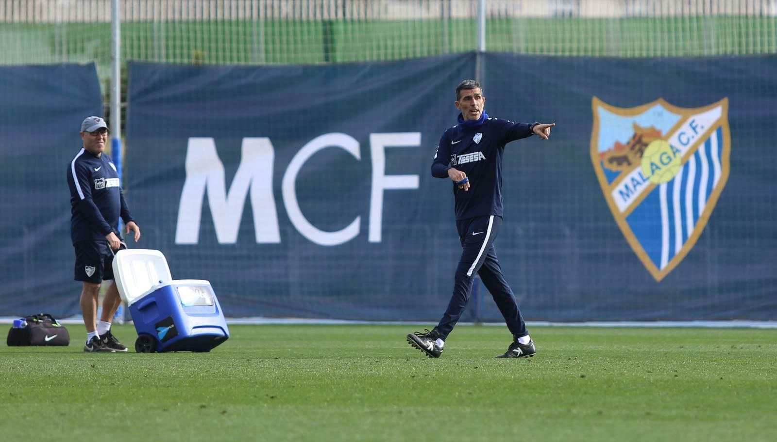 Muñiz, durante un entrenamiento