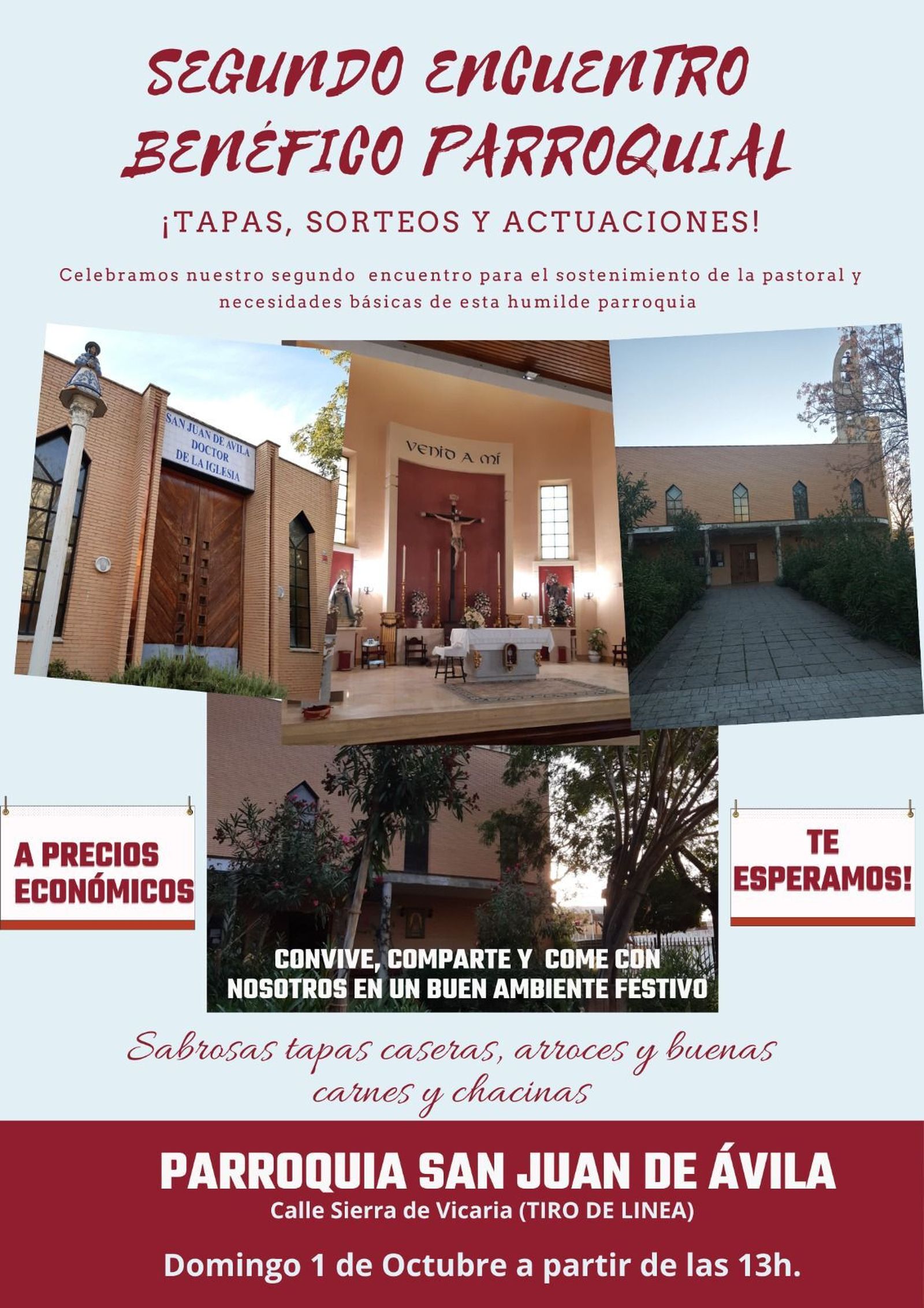 Cartel anunciador del Segundo encuentro benéfico parroquial San Juan de Ávila.
