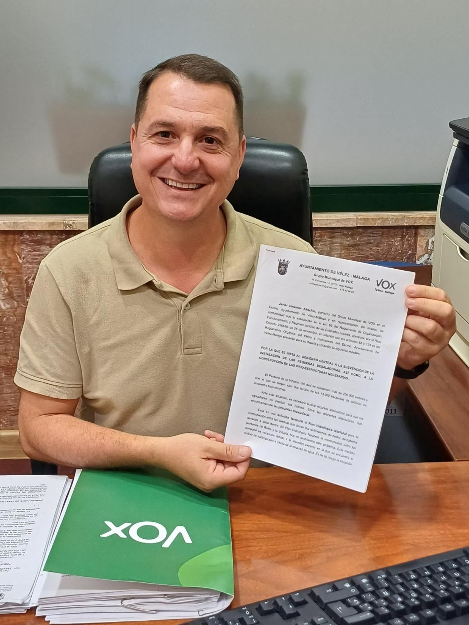 Javier Herreros Sánchez, portavoz del Grupo Municipal de VOX en el Excmo. Ayuntamiento de Vélez-Málaga