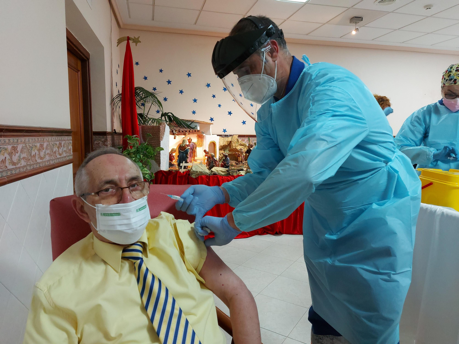 Manuel Prieto fue la primera persona que recibió la vacuna contra el coronavirus en Córdoba.