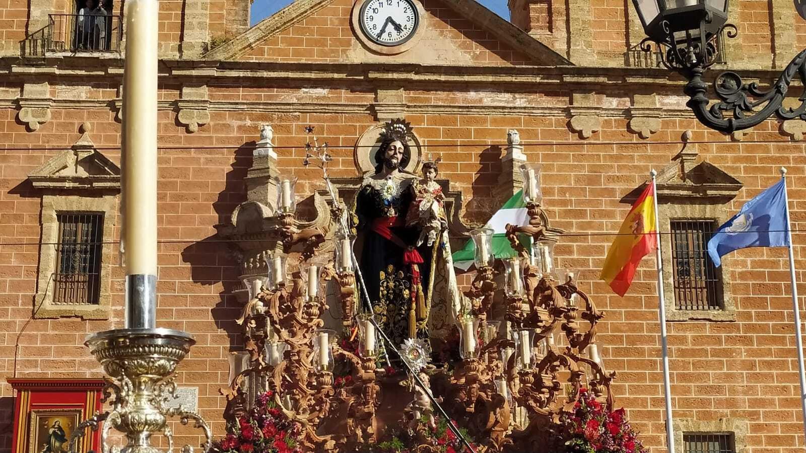 La imagen del Patrón San José, en la procesión del Corpus.