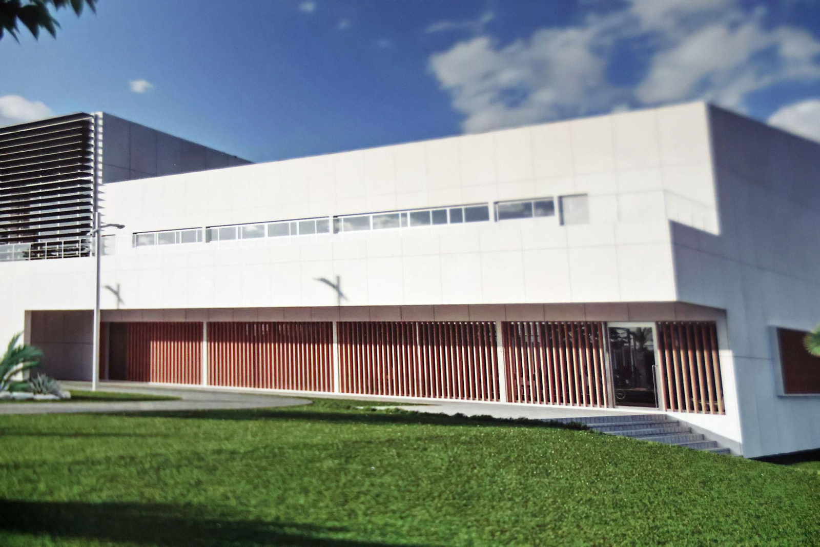 Imágenes de la visita a las obras de la Ciudad Deportiva de Huelva