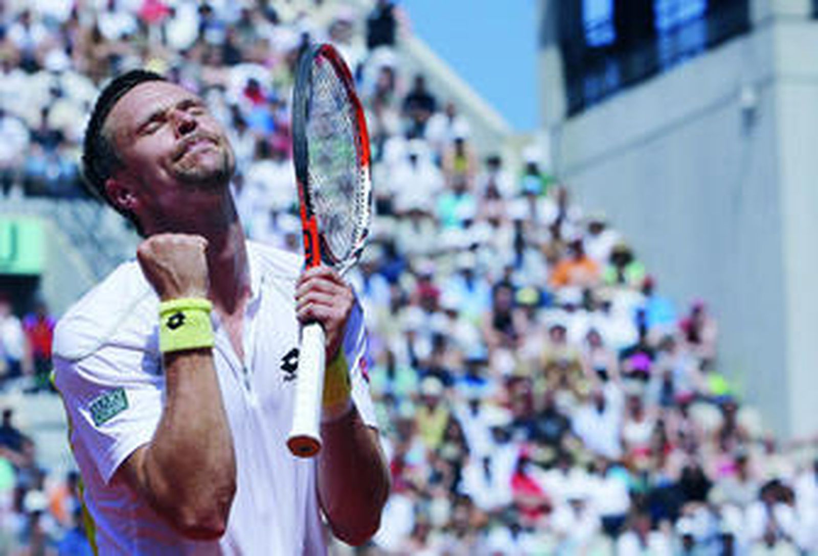 Soderling aprieta los puños tras su pase a las semifinales.