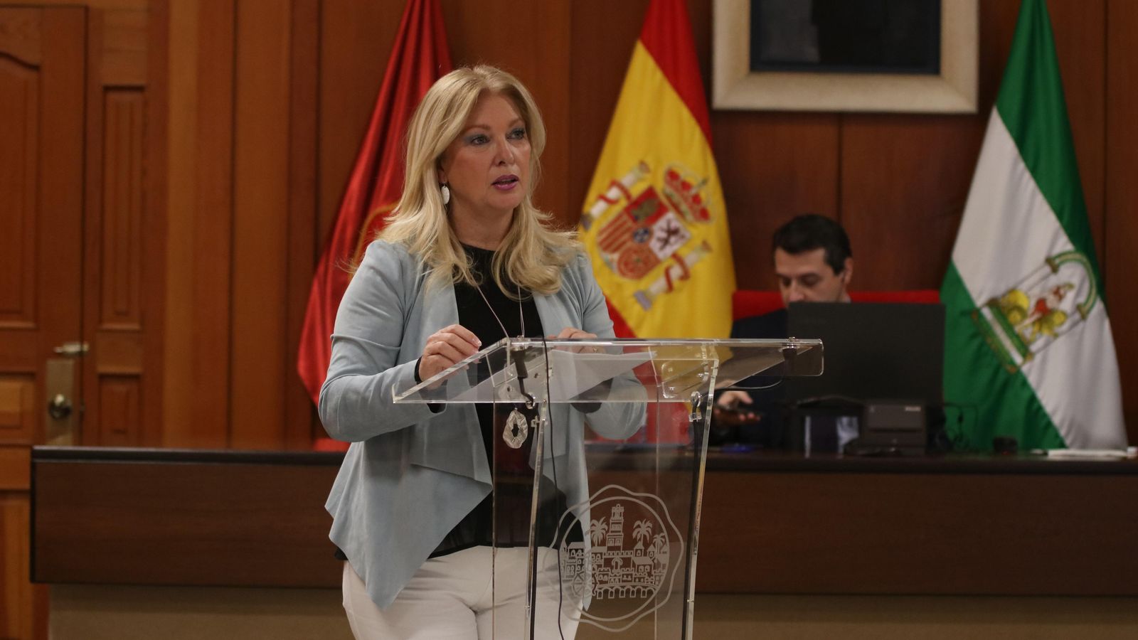 La portavoz de Podemos, Cristina Pedrajas