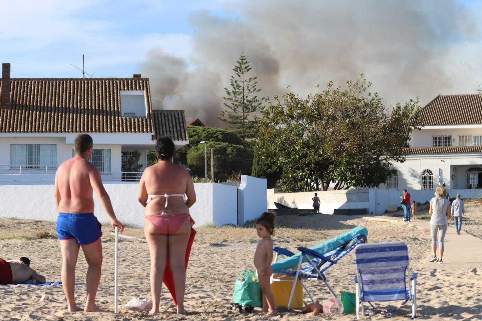 Fuego en la laguna del Portil: las imágenes del incendio