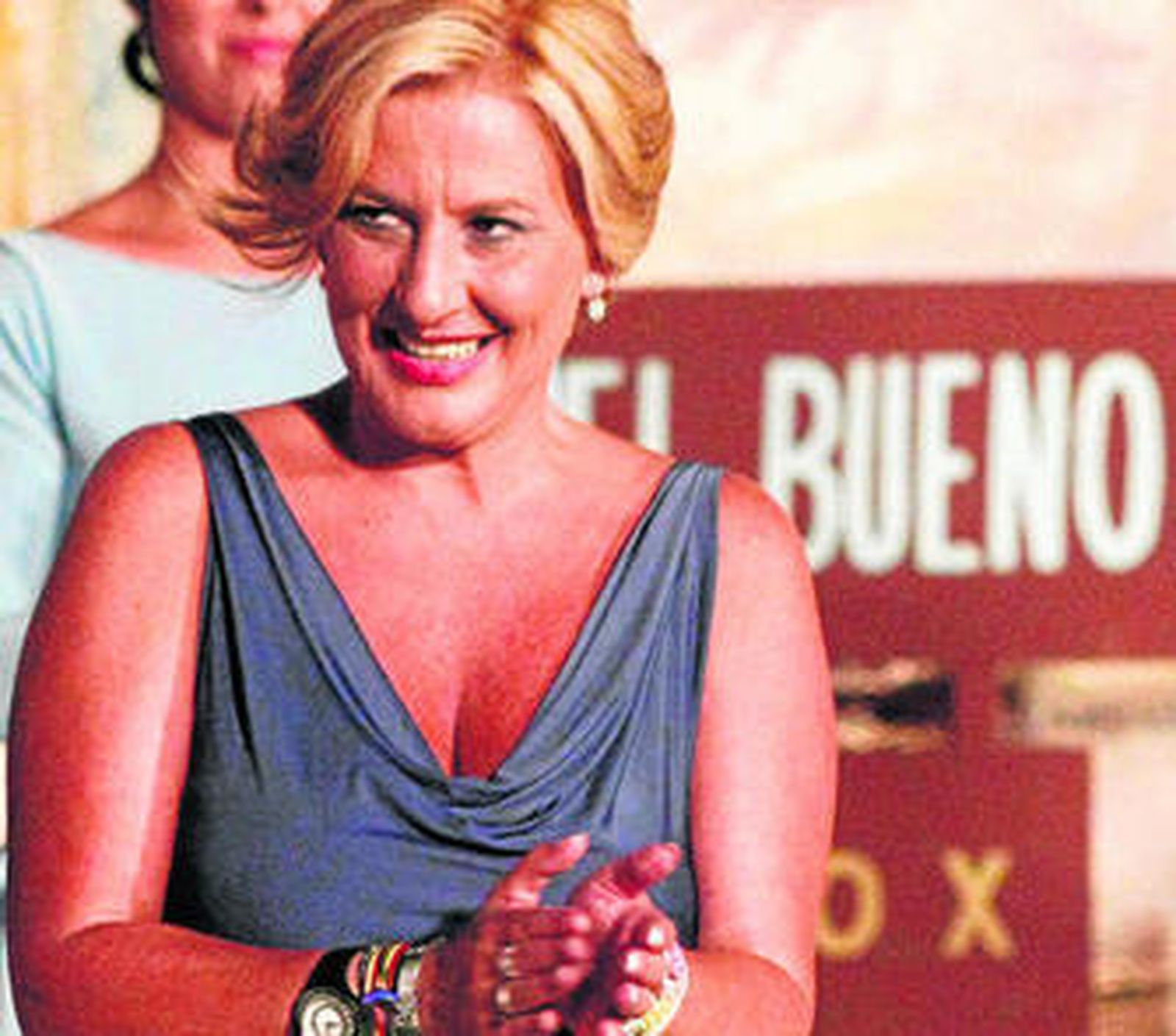 La concejal de Fiestas, Ana María García (PP), durante el acto de coronación de la reciente Feria Real.