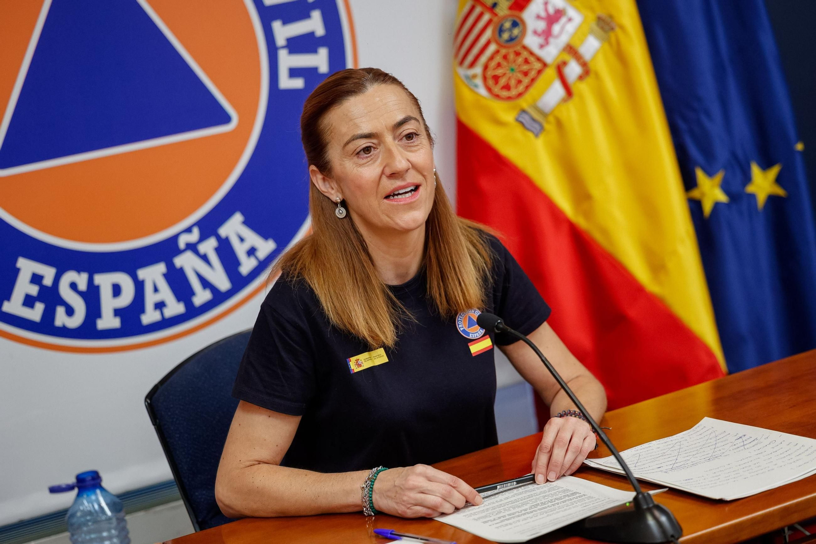 La directora de Protección Civil y Emergencias, Virginia Barcones, ofrece una rueda de prensa tras la reunión del Comité Estatal de Coordinación (Cecod).