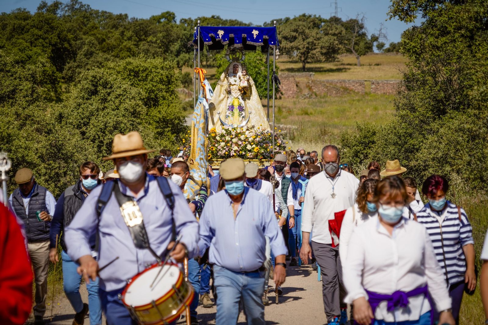 La llegada de la Virgen de Luna a Villanueva de Córdoba, en fotografías
